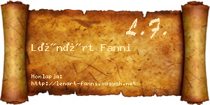 Lénárt Fanni névjegykártya